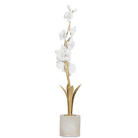 Thylane Orchid Brass & Marble Sculpture | Bone & Brass