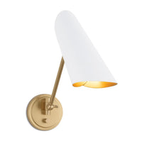 Vest Single Arm Sconce Natural Brass Interior - Sconce Close Up | Bone & Brass