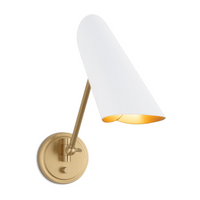 Vest Single Arm Sconce with Natural Brass Interior