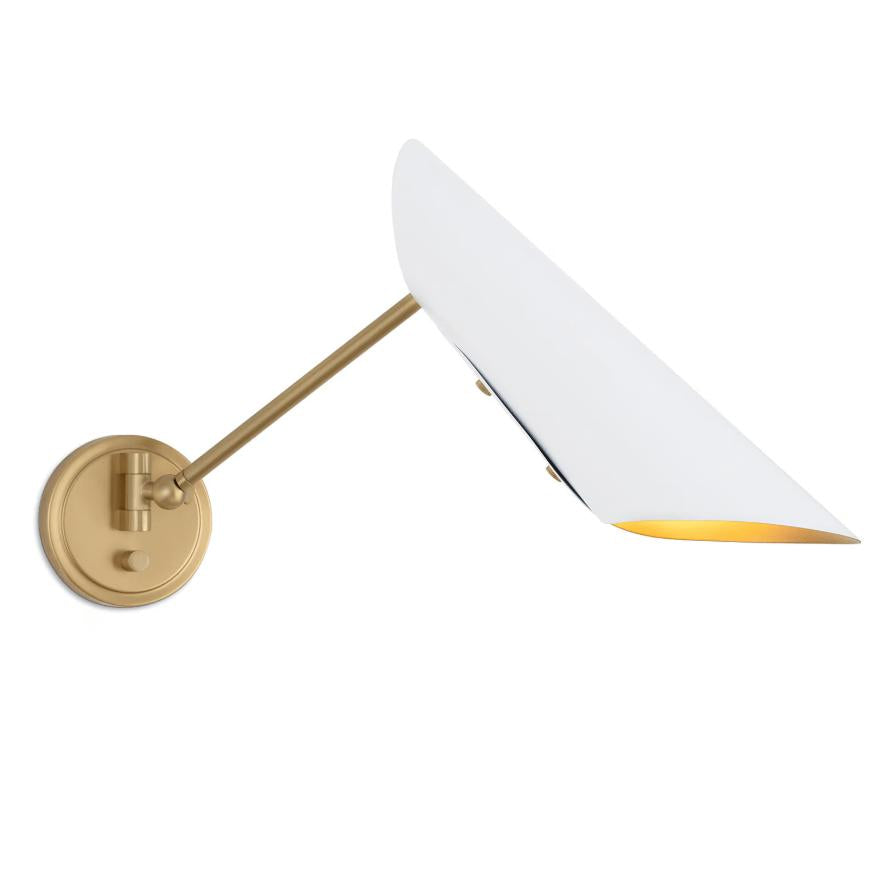 Vest Single Arm Sconce Natural Brass Interior - Sconce View | Bone & Brass