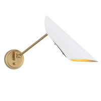 Vest Single Arm Sconce with Natural Brass Interior