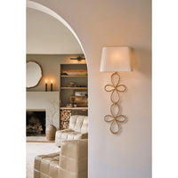 Minuet Gold Leaf Sconce - Sconce Installed | Bone & Brass