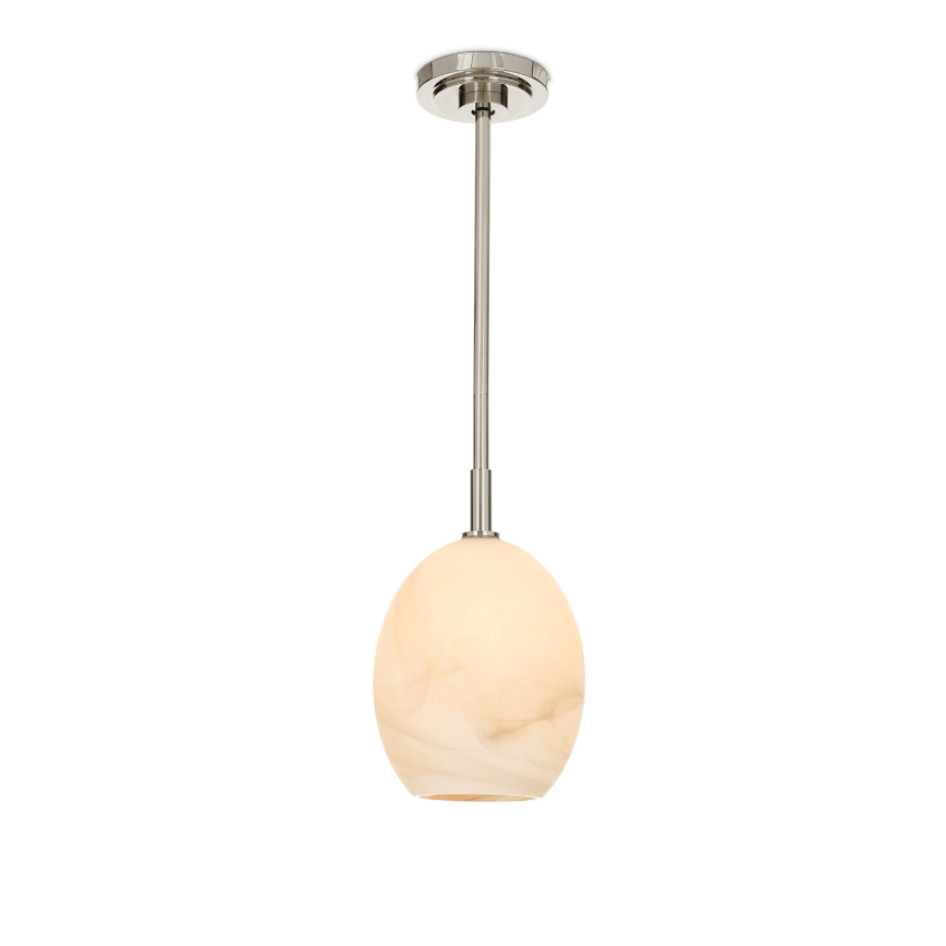 Artemis Pendant Single with Alabaster Glass in Polished Nickel, Oil Rubbed Bronze, Natural Brass