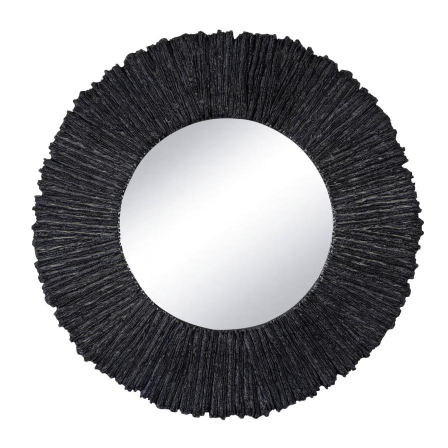 Slate Black Round Mirror | Bone & Brass