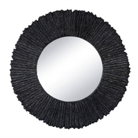 Slate Mirror Round Black