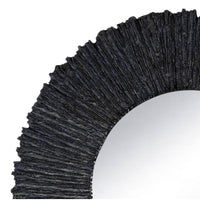 Slate Black Round Mirror - Mirror Frame Detail | Bone & Brass