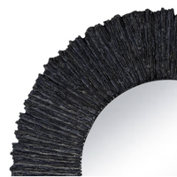 Slate Mirror Round Black