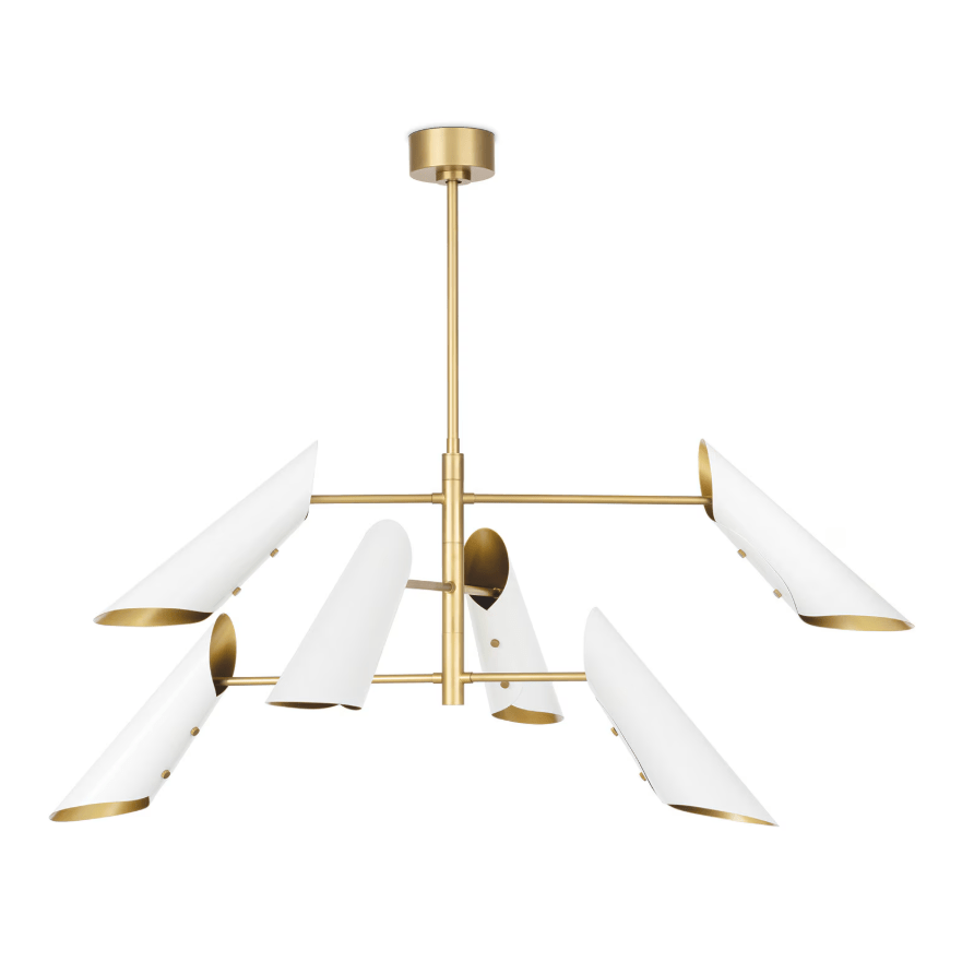 Vest Chandelier - White or Black with Brass