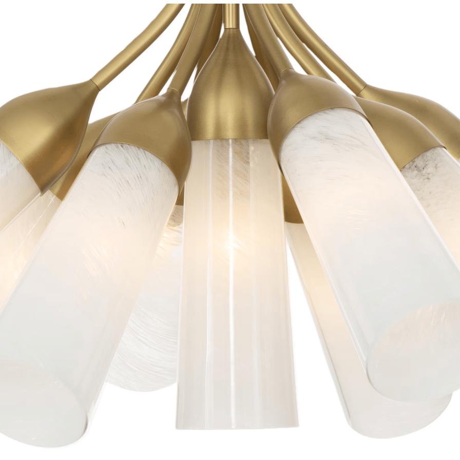 Mousseaux Fluted Glass Chandelier - Chandelier Installed | Bone & Brass