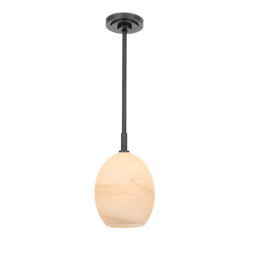 Artemis Pendant Single with Alabaster Glass in Polished Nickel, Oil Rubbed Bronze, Natural Brass