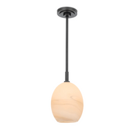 Artemis Pendant Single with Alabaster Glass in Polished Nickel, Oil Rubbed Bronze, Natural Brass