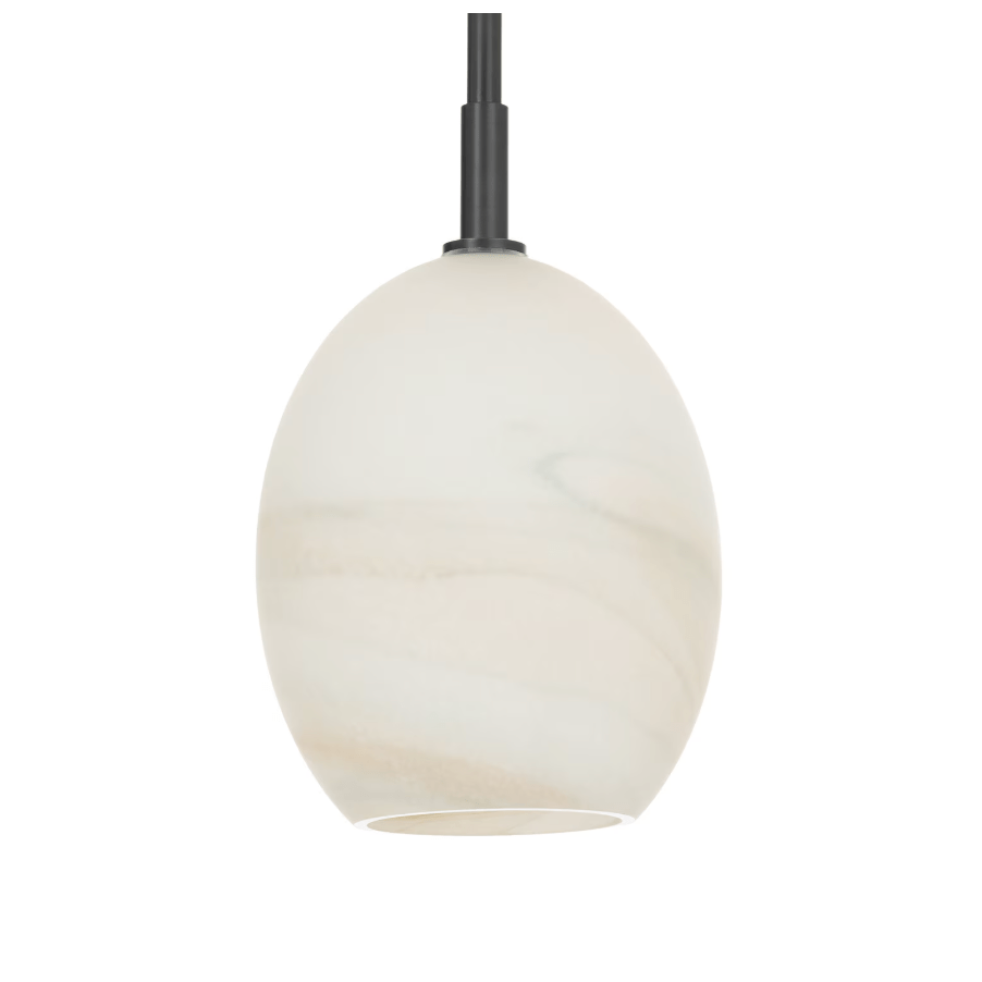 Artemis Pendant Single with Alabaster Glass in Polished Nickel, Oil Rubbed Bronze, Natural Brass