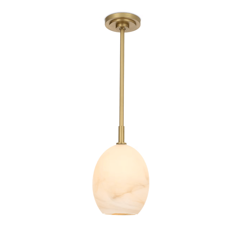 Artemis Pendant Single with Alabaster Glass in Polished Nickel, Oil Rubbed Bronze, Natural Brass