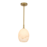 Artemis Pendant Single with Alabaster Glass in Polished Nickel, Oil Rubbed Bronze, Natural Brass