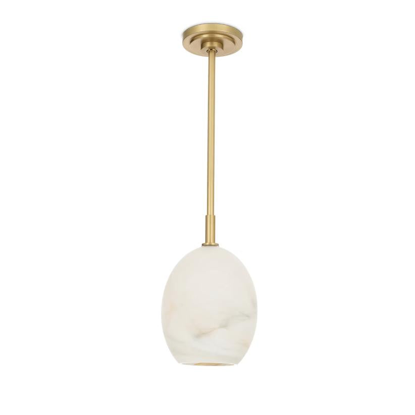 Artemis Pendant Alabaster Glass - Pendant Close Up | Bone & Brass