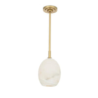 Artemis Pendant Alabaster Glass - Pendant Close Up | Bone & Brass