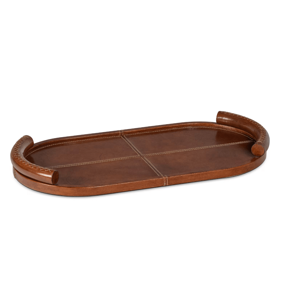 Forte Oval Leather Tray