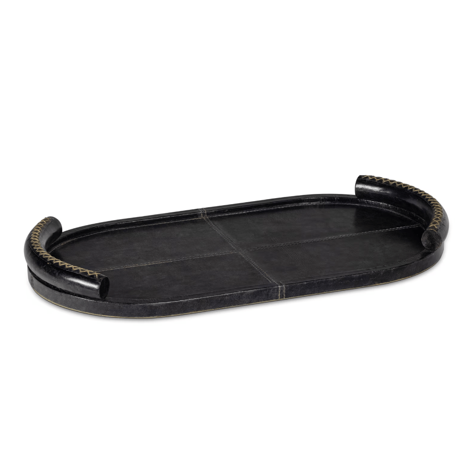 Forte Oval Leather Tray