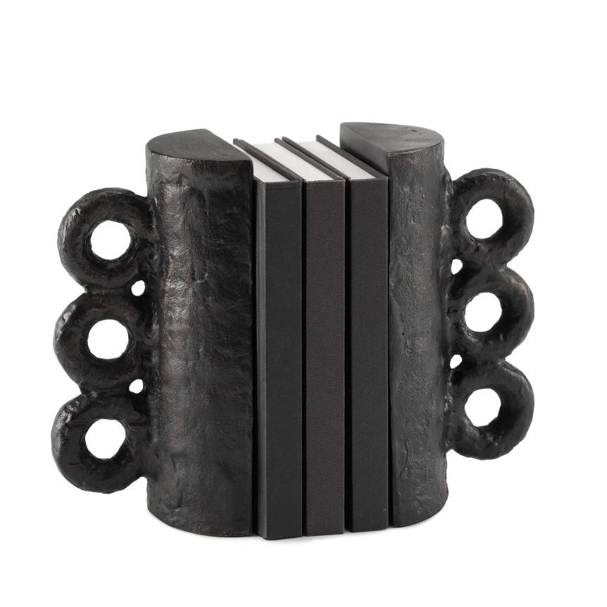 Chandra Bookend Set, Black & Grey - Alternate View | Bone & Brass
