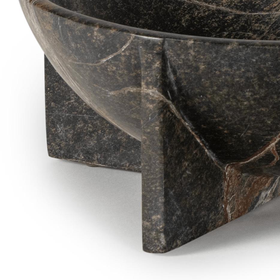 Tribune Emerald Decorative Marble Bowl - Bowl Detail | Bone & Brass
