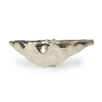 Clam Bowl Small Ambered Silver Leaf