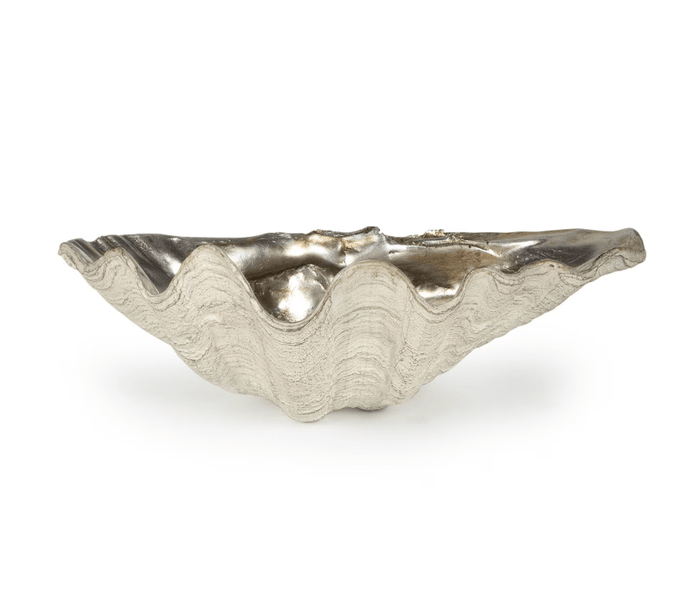 Clam Bowl Small Ambered Silver Leaf