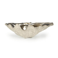 Clam Decorative Bowl | Ambered Silver Leaf - Bowl Top View | Bone & Brass