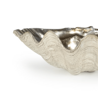 Clam Bowl Small Ambered Silver Leaf