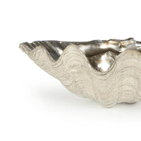 Clam Decorative Bowl | Ambered Silver Leaf - Bowl View | Bone & Brass