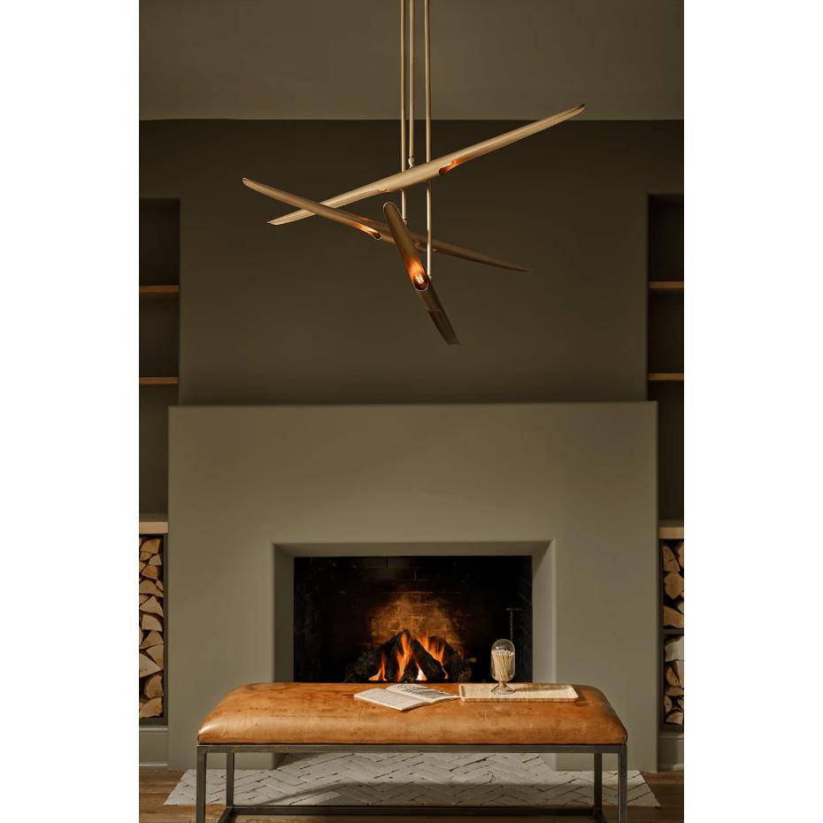 Concorde Chandelier Natural Brass - Chandelier Detail | Bone & Brass