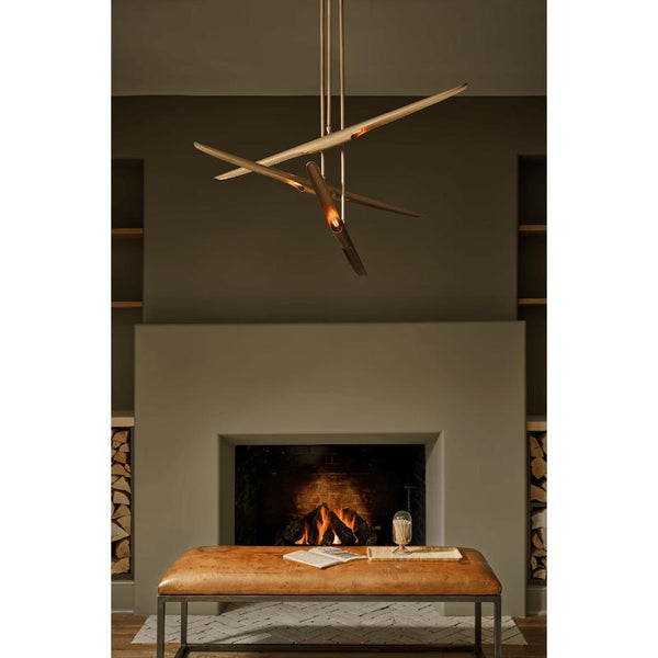 Concorde Chandelier Natural Brass - Chandelier Detail | Bone & Brass