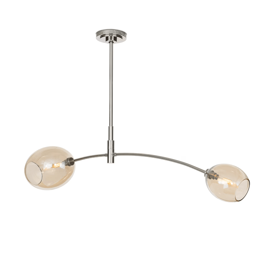 Artemis Pendant Double Polished Nickel with Champagne Glass