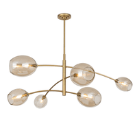 Artemis Chandelier Natural Brass with Champagne Glass