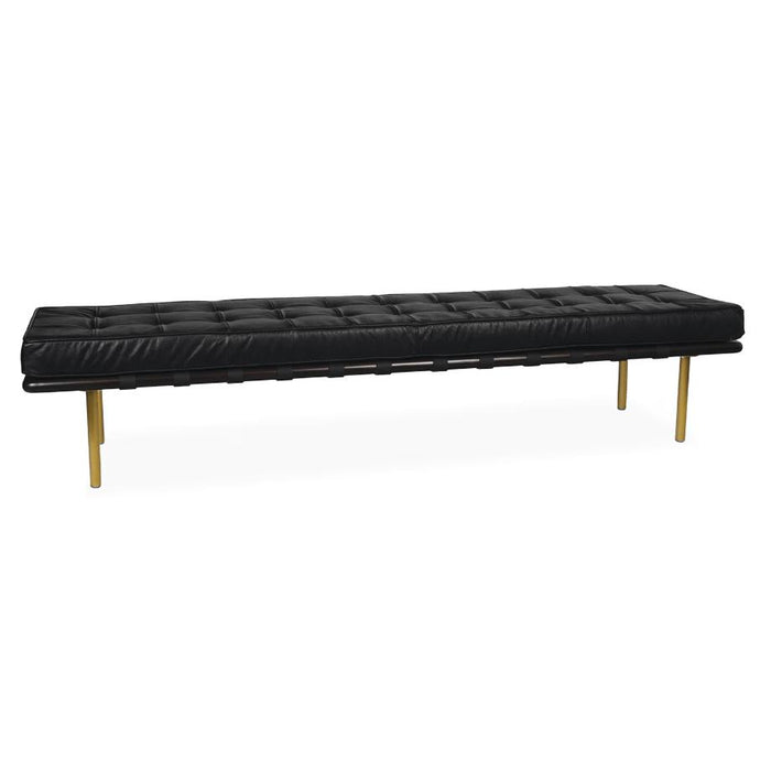 Tufted Gallery Bench Modern Black | Bone & Brass