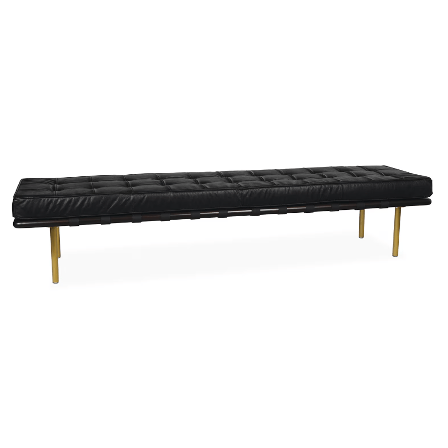 Tufted Gallery Bench Modern Black