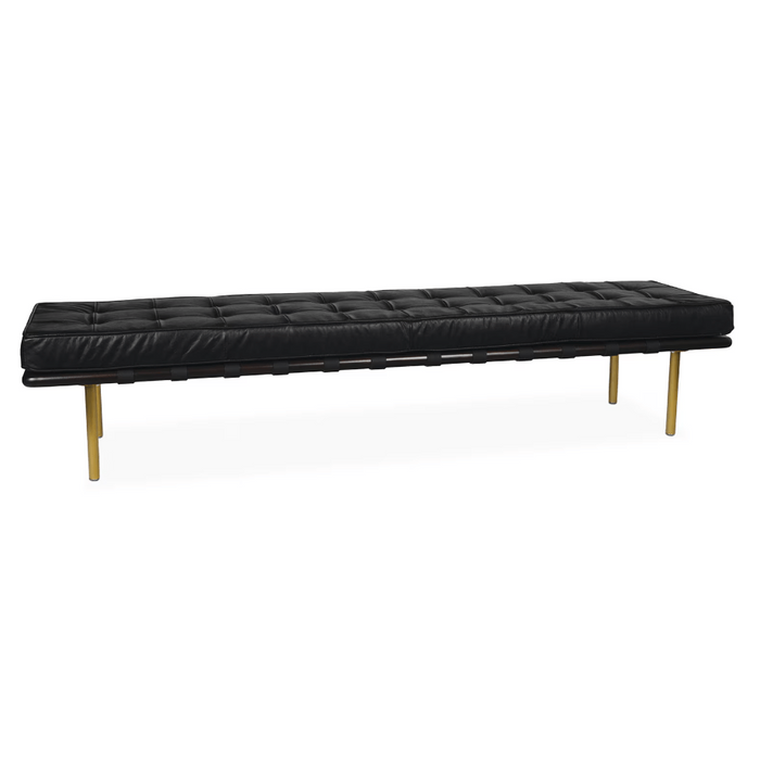 Tufted Gallery Bench Modern Black