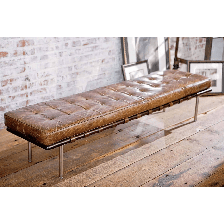 Tufted Gallery Bench Modern Black