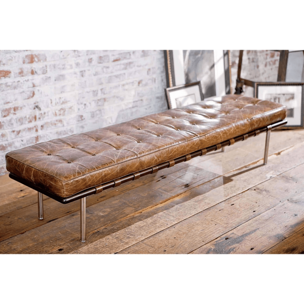 Tufted Gallery Bench Modern Black