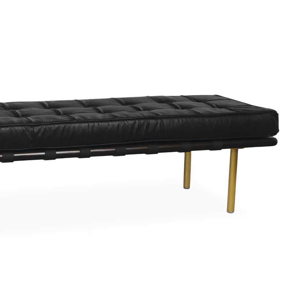 Tufted Gallery Bench Modern Black