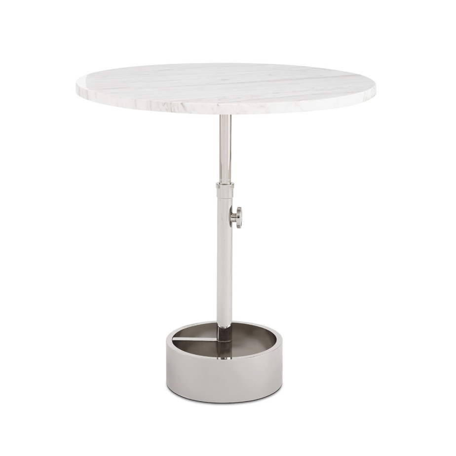 Myles Large Marble Accent Table - Polished Nickel, Oil Rubbed Bronze, and Natural Brass