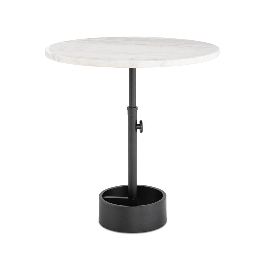 Myles Large Marble Accent Table - Polished Nickel, Oil Rubbed Bronze, and Natural Brass