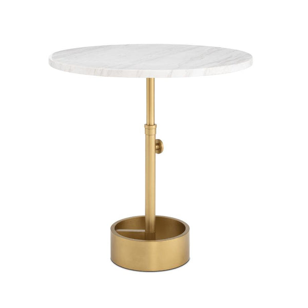 Myles Large Marble Accent Table - Table Side View | Bone & Brass
