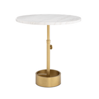 Myles Large Marble Accent Table - Polished Nickel, Oil Rubbed Bronze, and Natural Brass