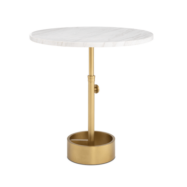 Myles Large Marble Accent Table - Polished Nickel, Oil Rubbed Bronze, and Natural Brass