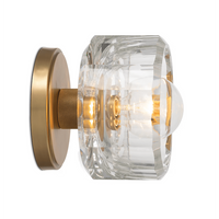 Bijoux Crystal Flush Mount Light Fixture in Polished Nickel and Natural Brass