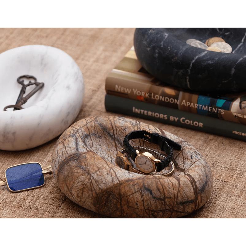 Lagoon Marble Bowl - Bowl Side View | Bone & Brass