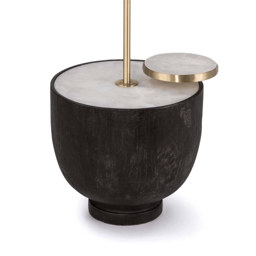 Theo Floor Lamp Ebony - Lamp Base Detail | Bone & Brass
