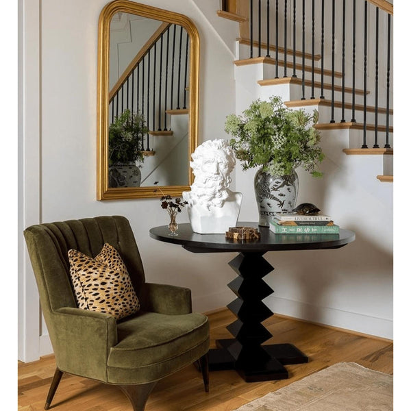 Zig-Zag 48" Black Round Dining Table