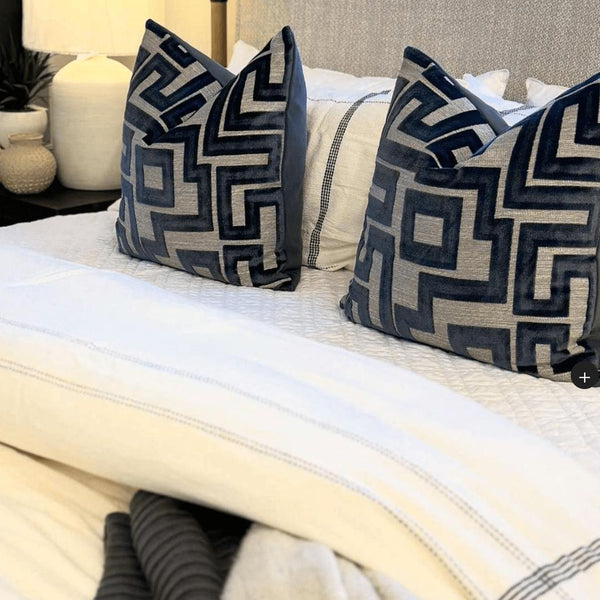 Modernist Steel Charcoal Gray Throw Pillow - Pillow Detail | Bone & Brass
