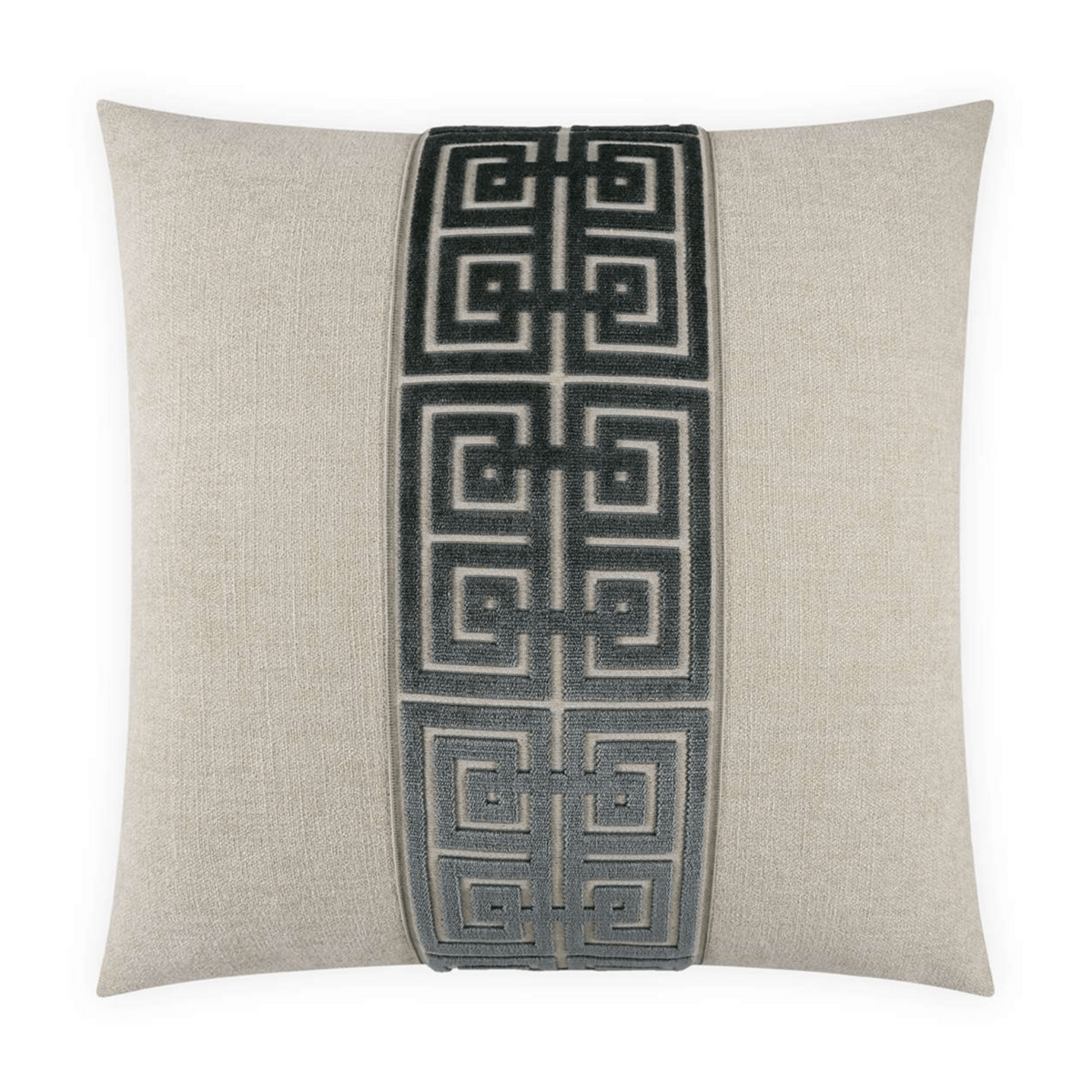 Terus Harbor Natural and Charcoal Throw Pillow